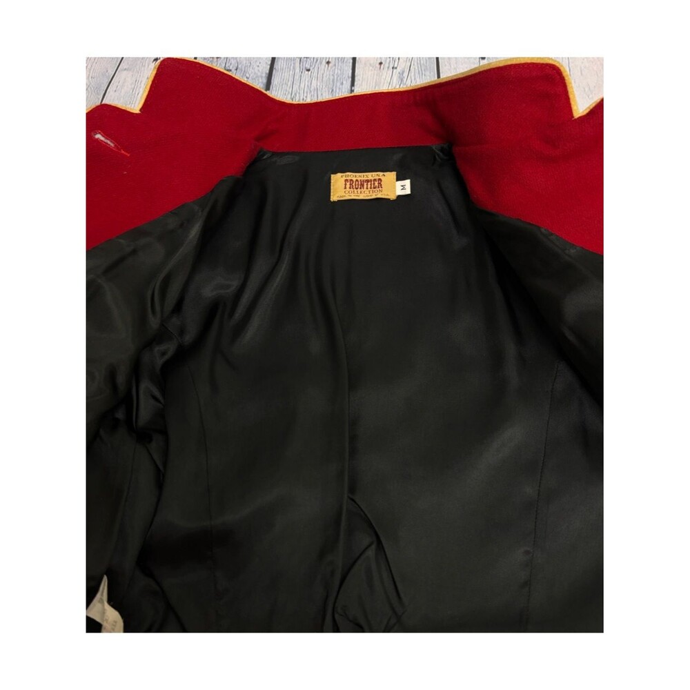 VINTAGE Phoenix USA Frontier Western Leather Fringe Ranch Marching Band Coat M - Picture 7 of 14